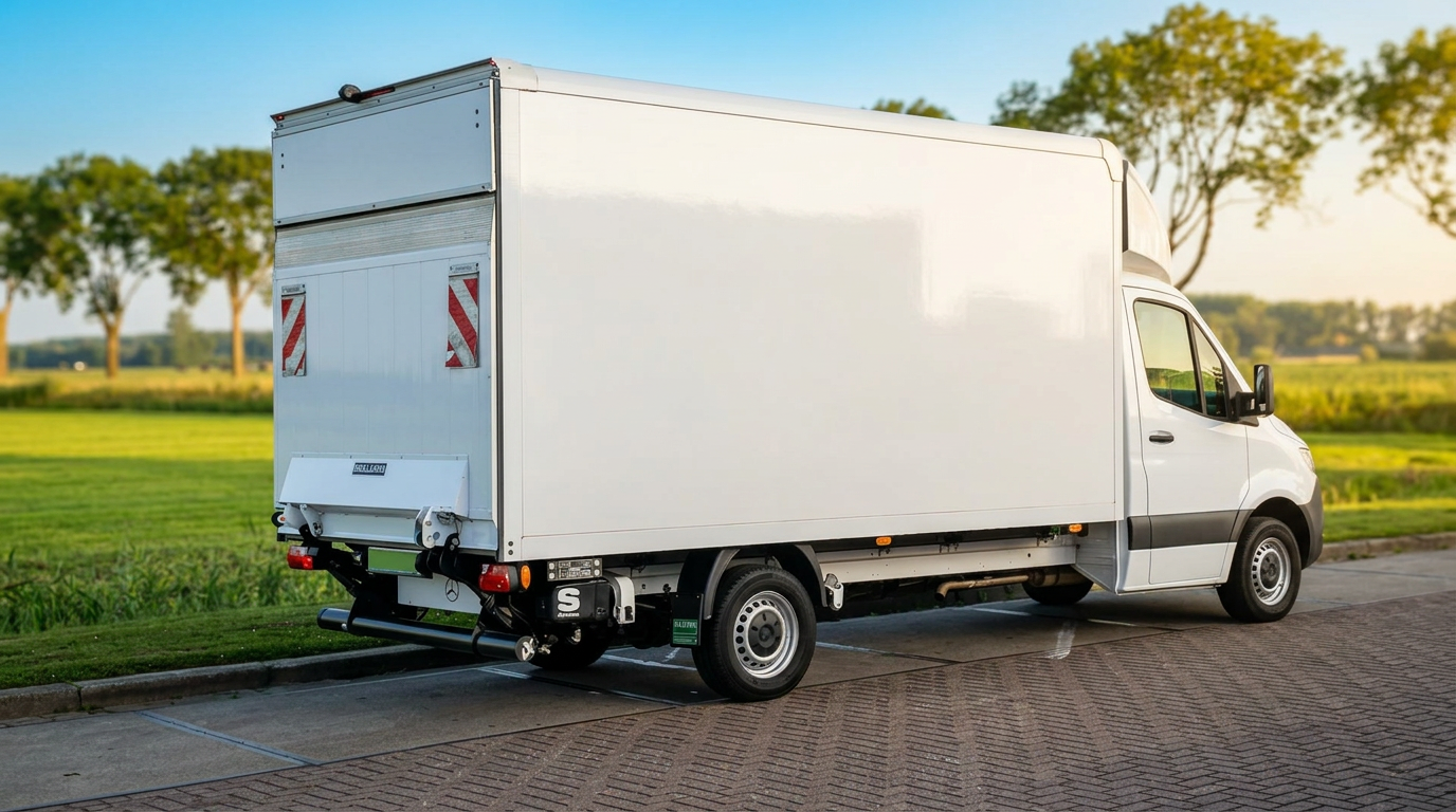 Seitenansicht 3,5 t Transporter mit Ladebordwand